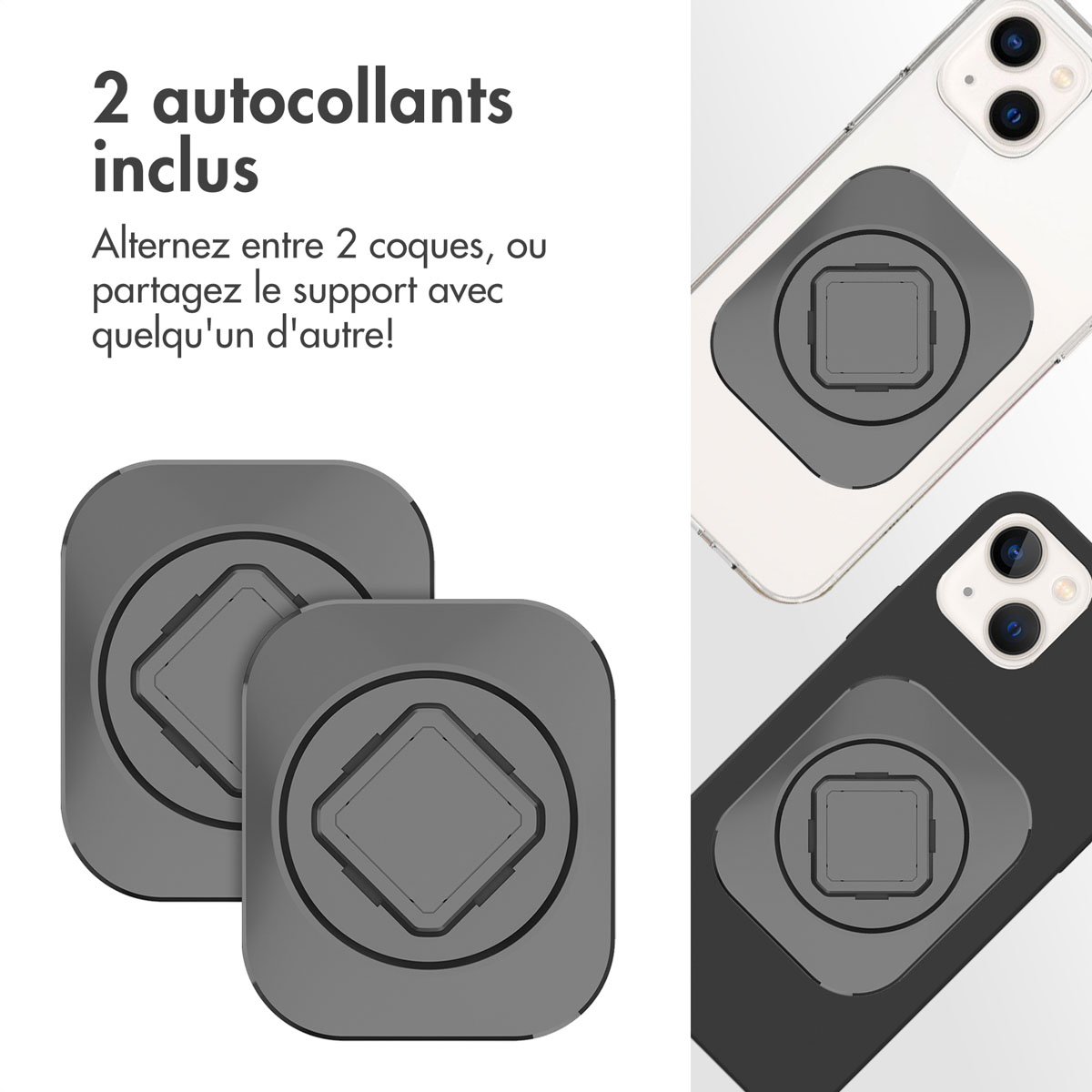 Accezz EasyLock telefoonhouder fiets - inclusief hoesje Apple iPhone 13 - Aluminium - 360 graden draaibaar - Zwart