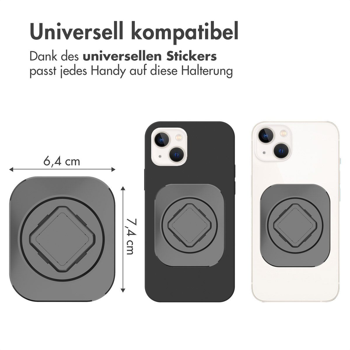 Accezz EasyLock telefoonhouder fiets - inclusief hoesje Apple iPhone 13 - Aluminium - 360 graden draaibaar - Zwart