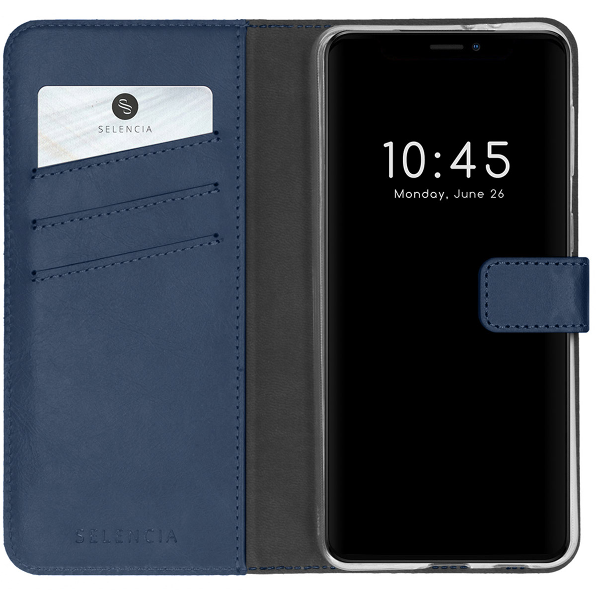 Selencia Echt Lederen Bookcase Apple iPhone 13 Pro - Blauw