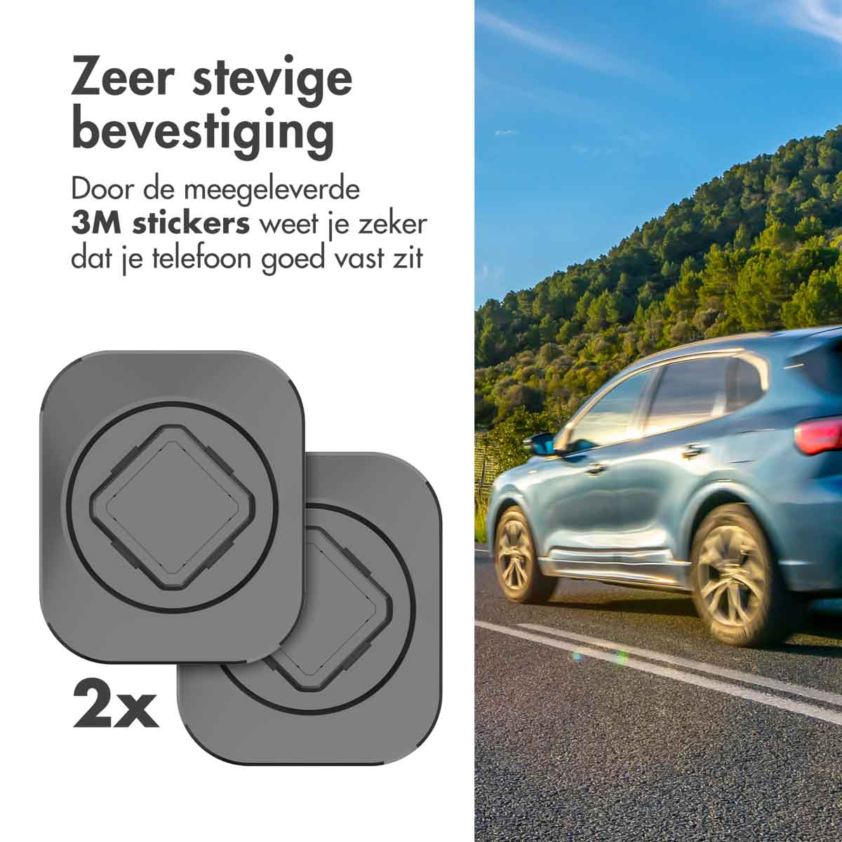 Accezz EasyLock telefoonhouder auto - inclusief hoesje Apple iPhone 15 Pro - Ventilatierooster - 360 graden draaibaar - Zwart