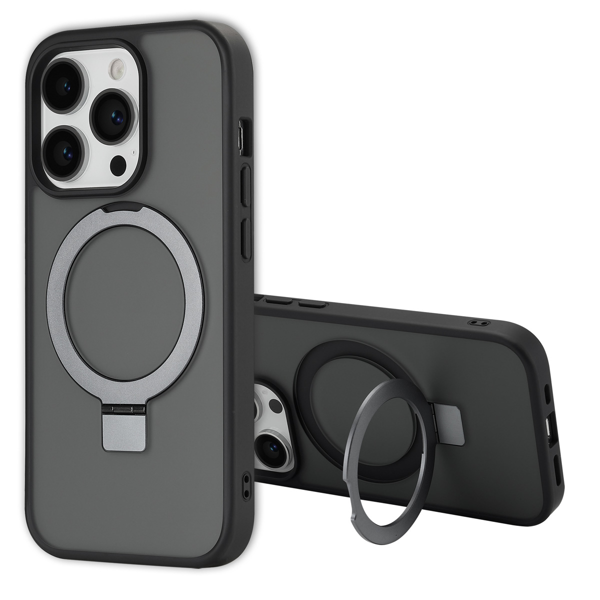 Accezz Ring Stand Backcover met MagSafe Apple iPhone 14 Pro - Zwart