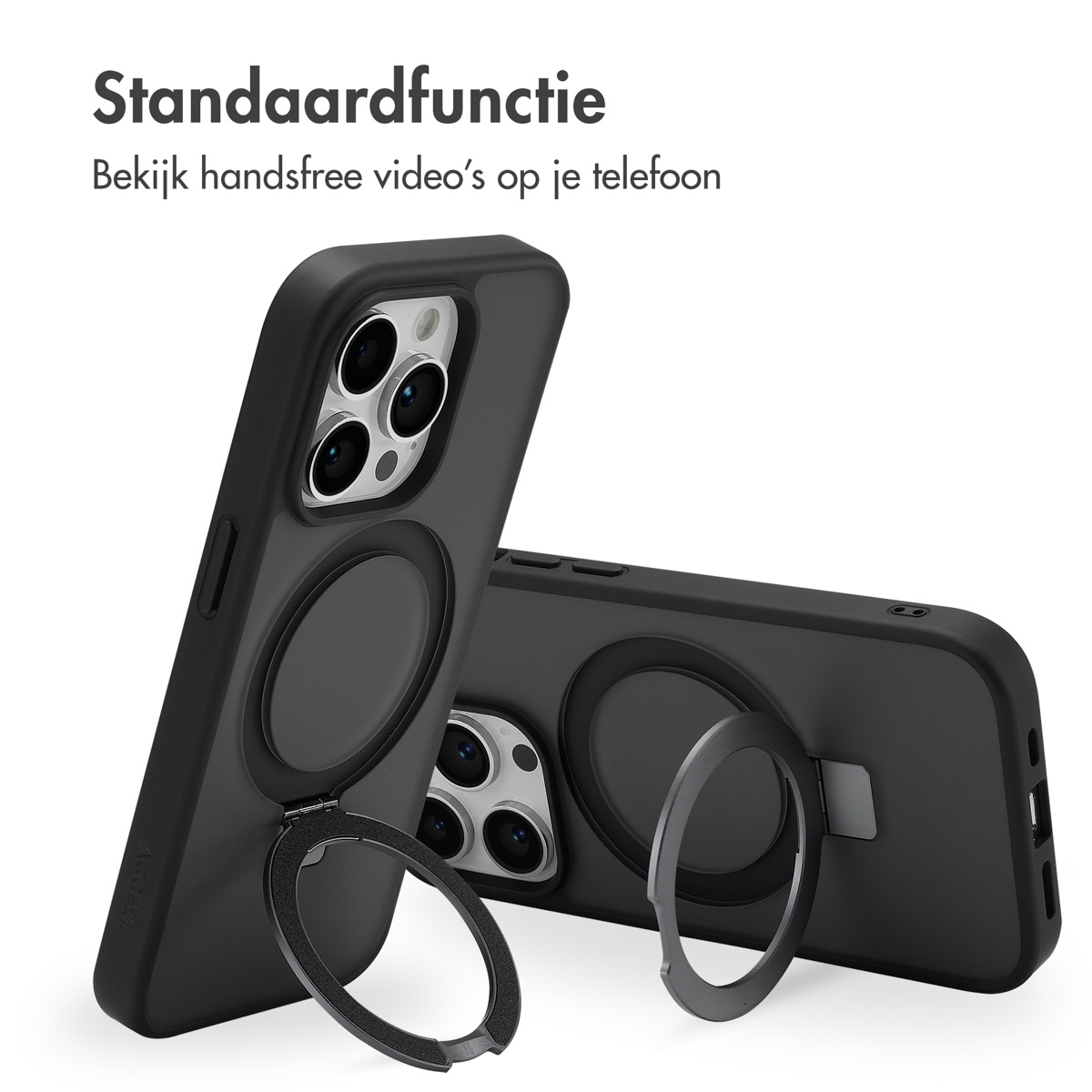 Accezz Ring Stand Backcover met MagSafe Apple iPhone 14 Pro - Zwart