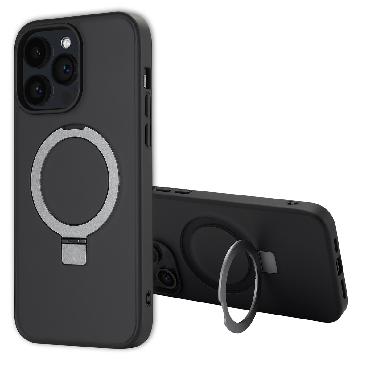 Accezz Ring Stand Backcover met MagSafe Apple iPhone 14 Pro Max - Zwart