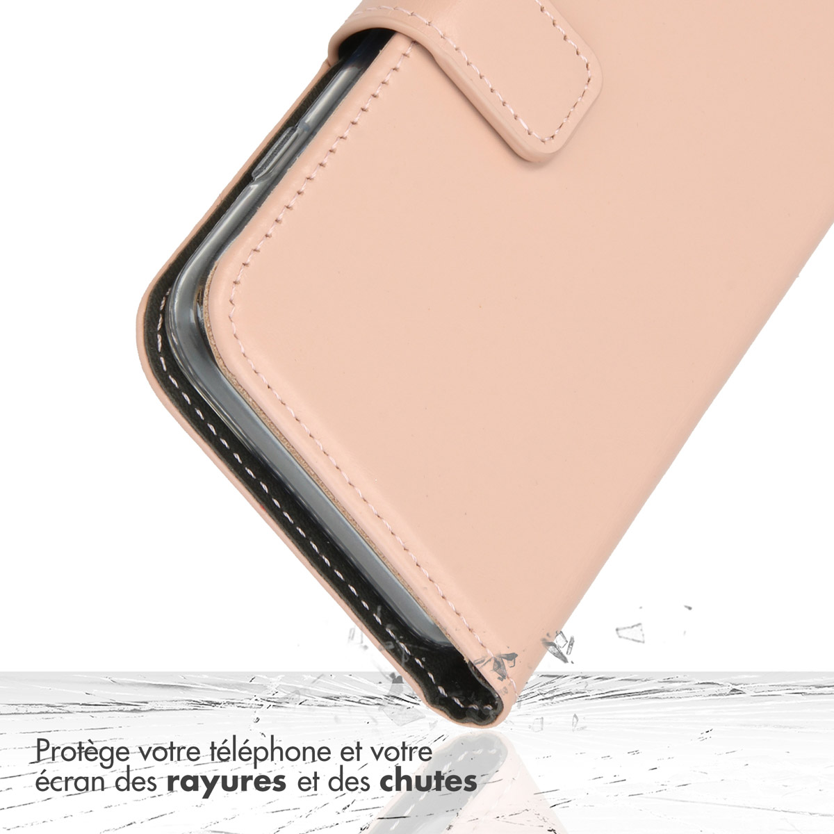 Selencia Echt Lederen Bookcase Apple iPhone 13 Pro - Roze