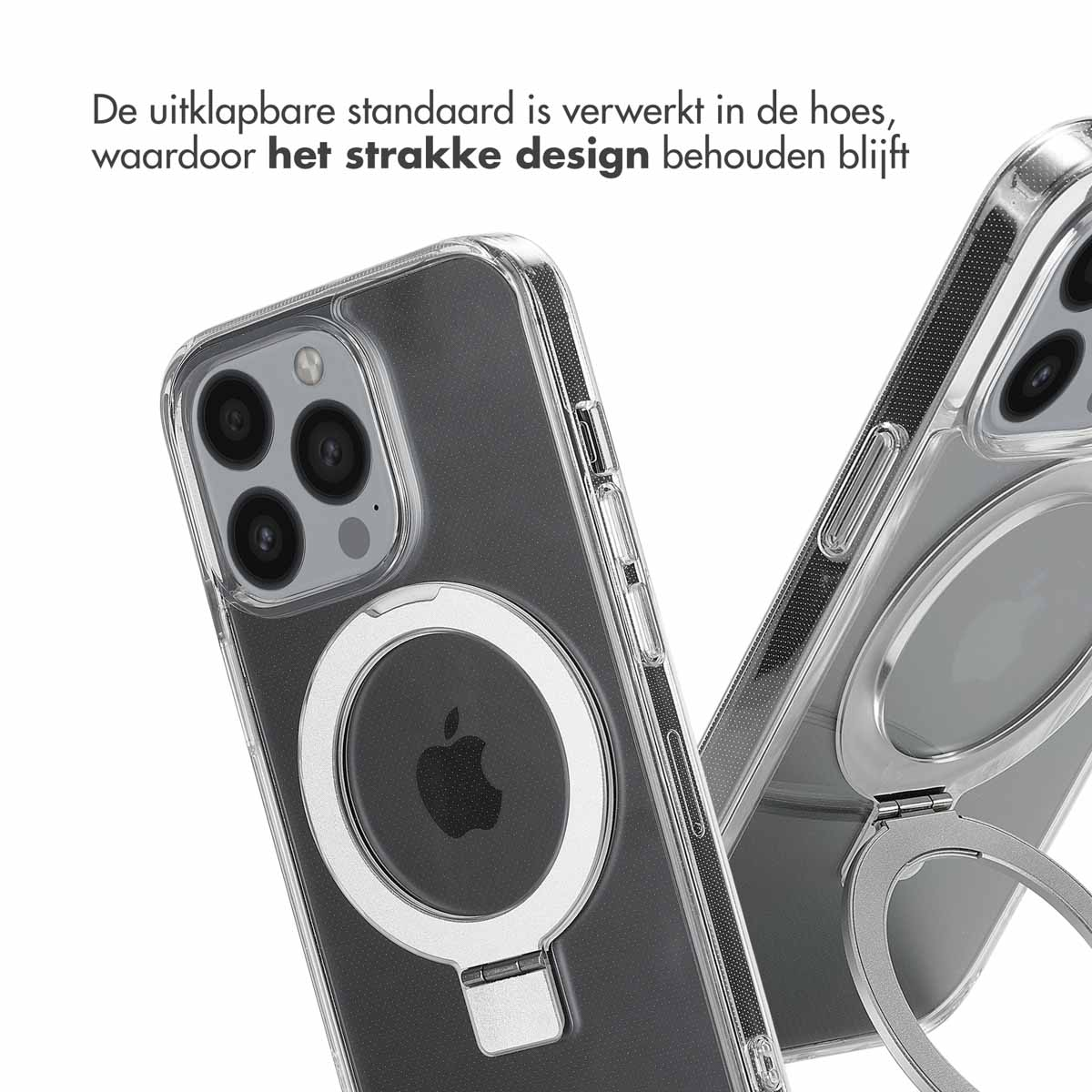 Accezz Ring Stand Backcover met MagSafe Apple iPhone 13 Pro - Transparant