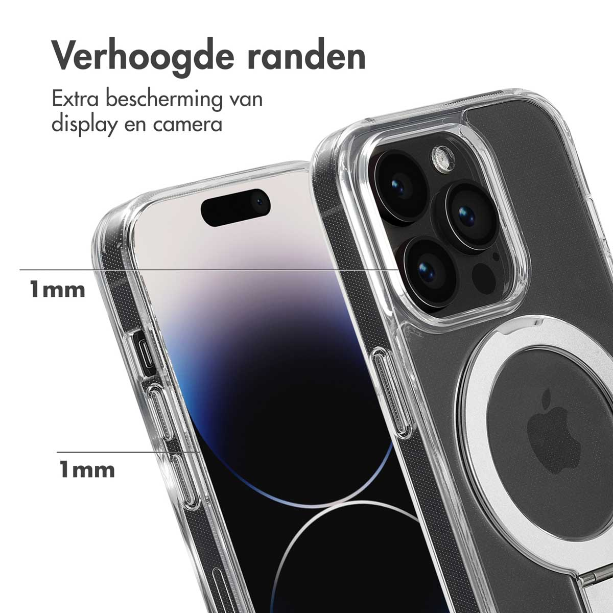 Accezz Ring Stand Backcover met MagSafe Apple iPhone 14 Pro - Transparant