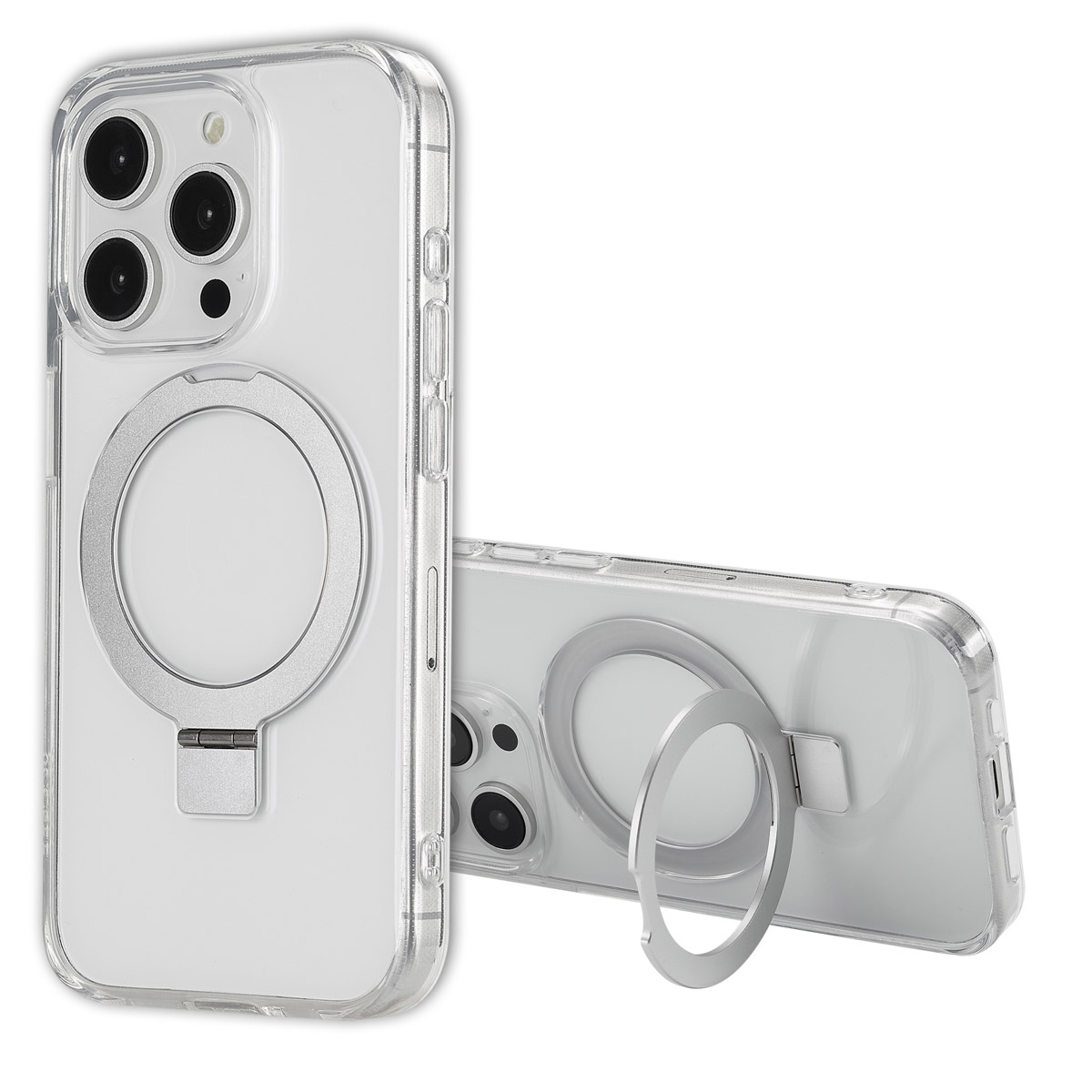 Accezz Ring Stand Backcover met MagSafe Apple iPhone 15 Pro - Transparant