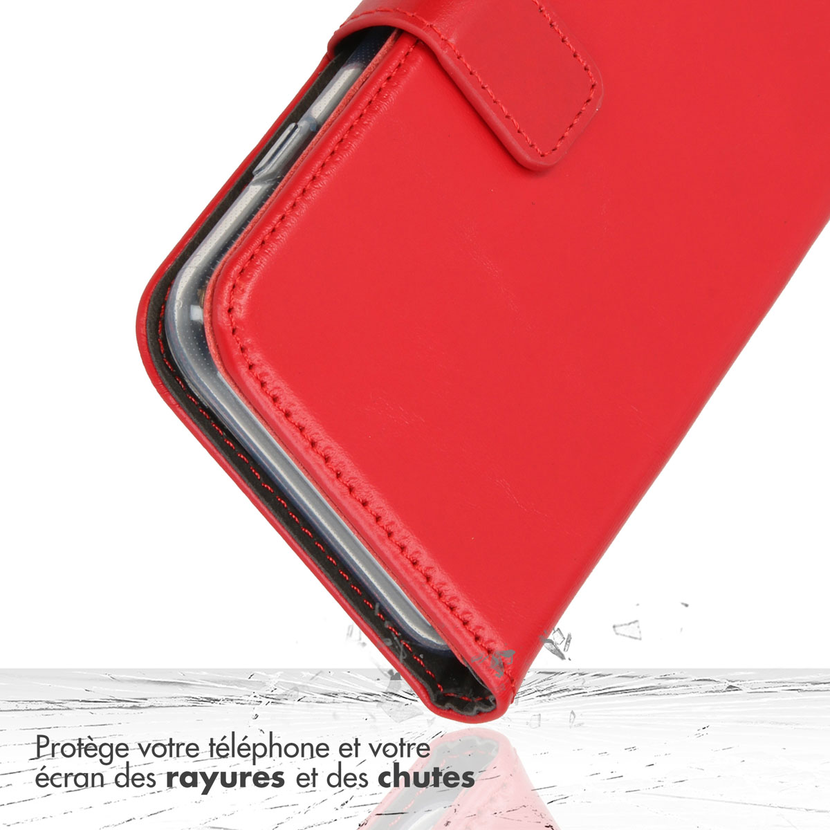 Selencia Echt Lederen Bookcase Apple iPhone 13 Pro - Rood