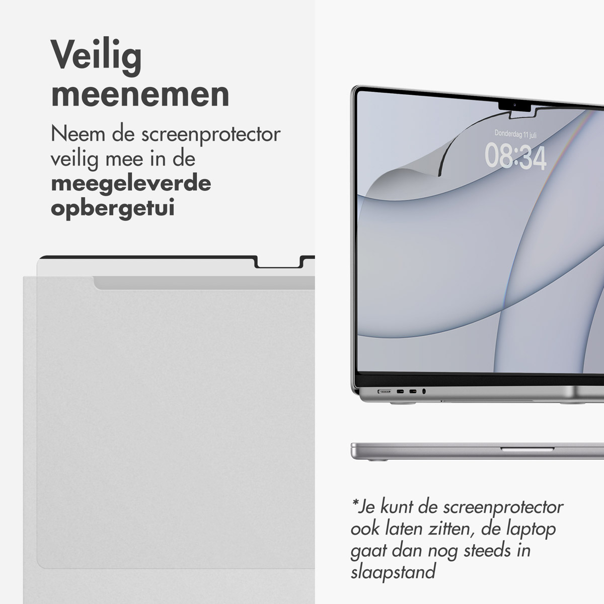 Accezz Magnetische Screenprotector MacBook Air 13 inch (2018 - 2020) / Pro 13 inch (2018 - 2022) - A1932 / A2179 / A2337