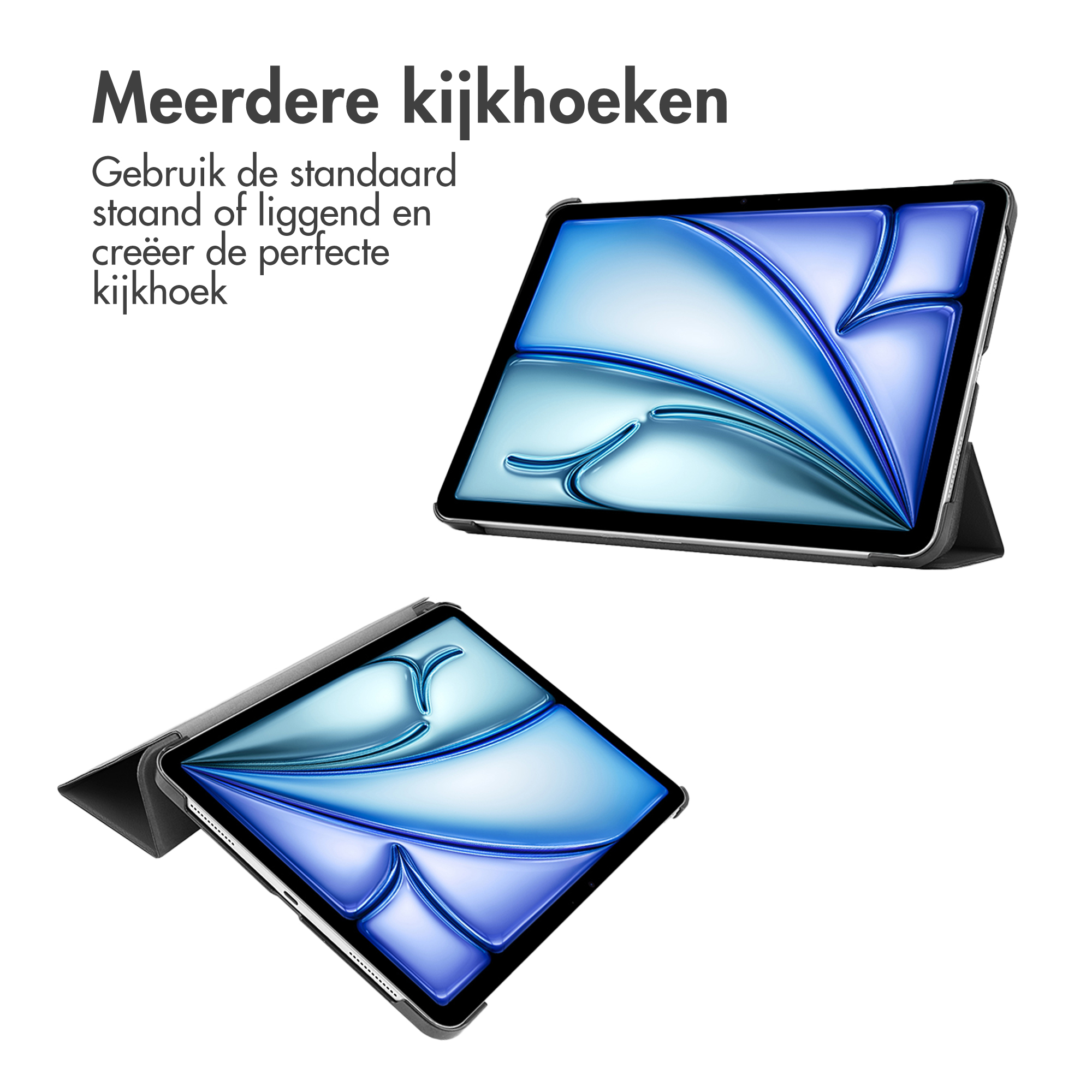 Accezz Trifold Bookcase Apple iPad Air 13 inch (2025) M3 / (2024) M2 - Zwart