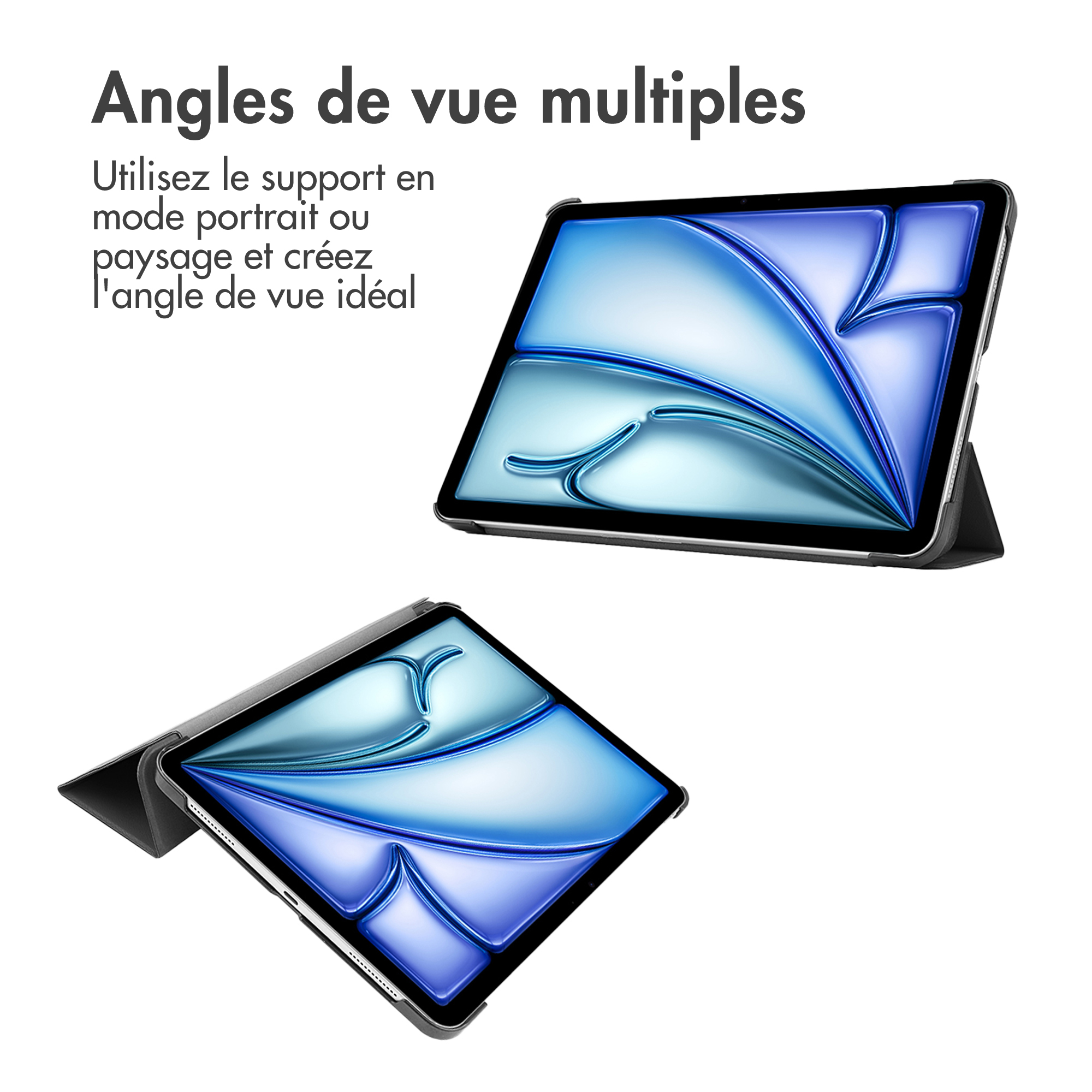 Accezz Trifold Bookcase Apple iPad Air 13 inch (2025) M3 / (2024) M2 - Zwart