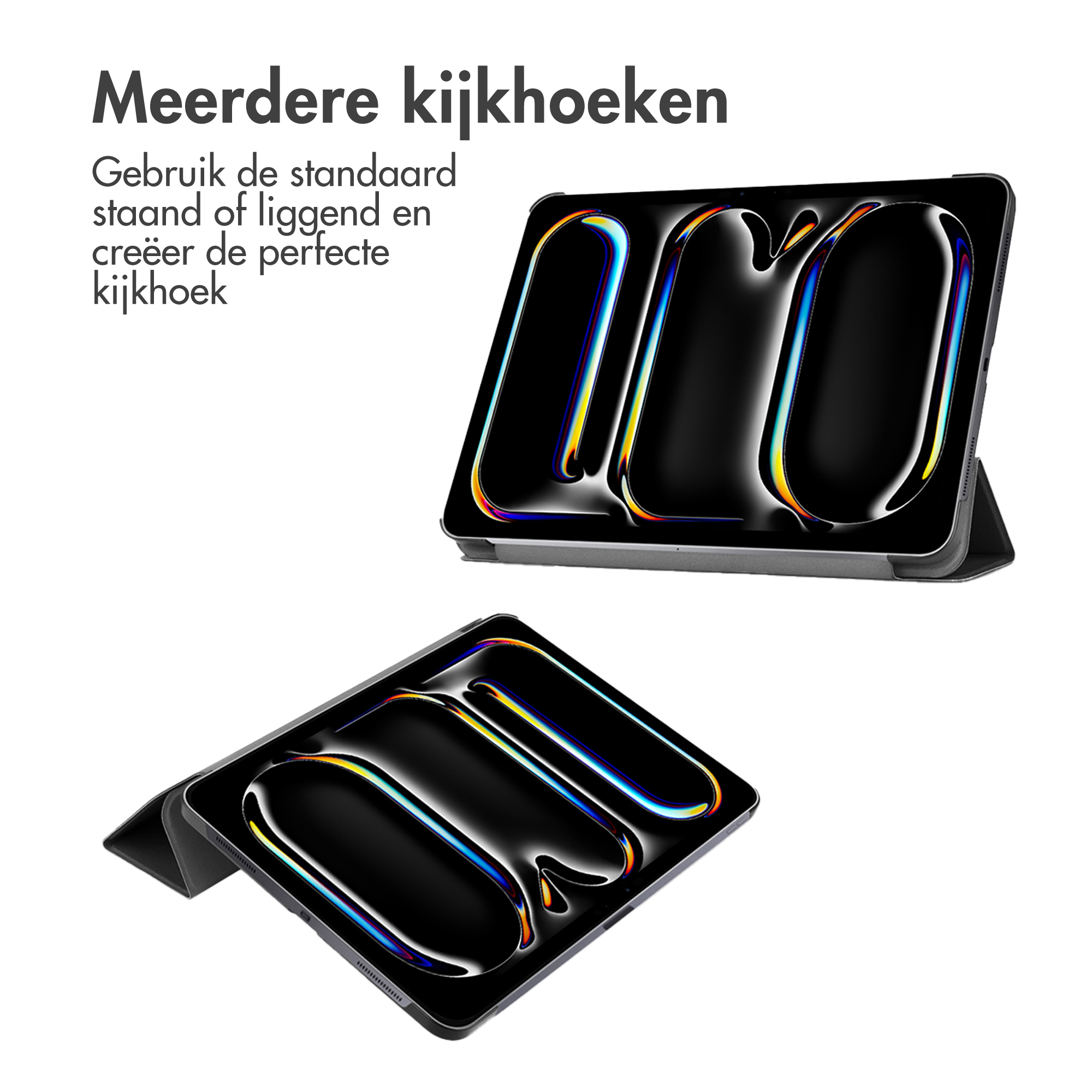 Accezz Trifold Bookcase Apple iPad Pro 13 (2024) M4 - Zwart