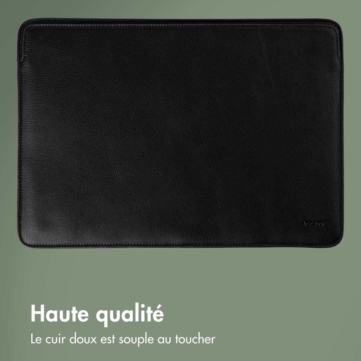 Accezz Leather Laptop hoes MacBook 13 inch - Laptopsleeve - Zwart