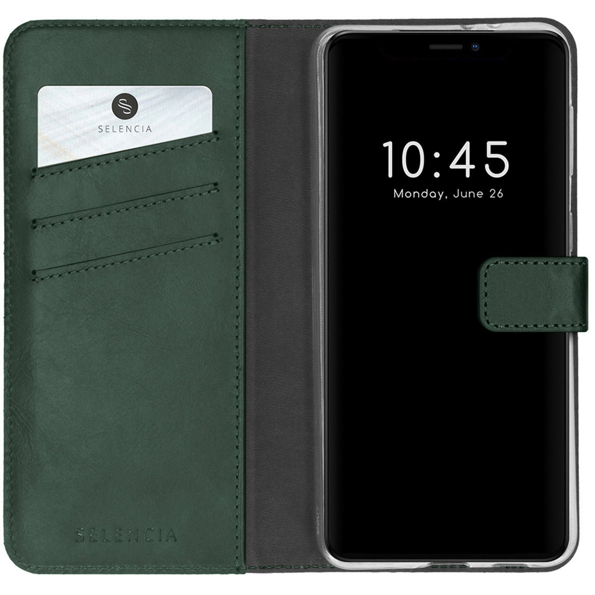 Selencia Echt Lederen Bookcase Apple iPhone 13 Pro Max - Groen