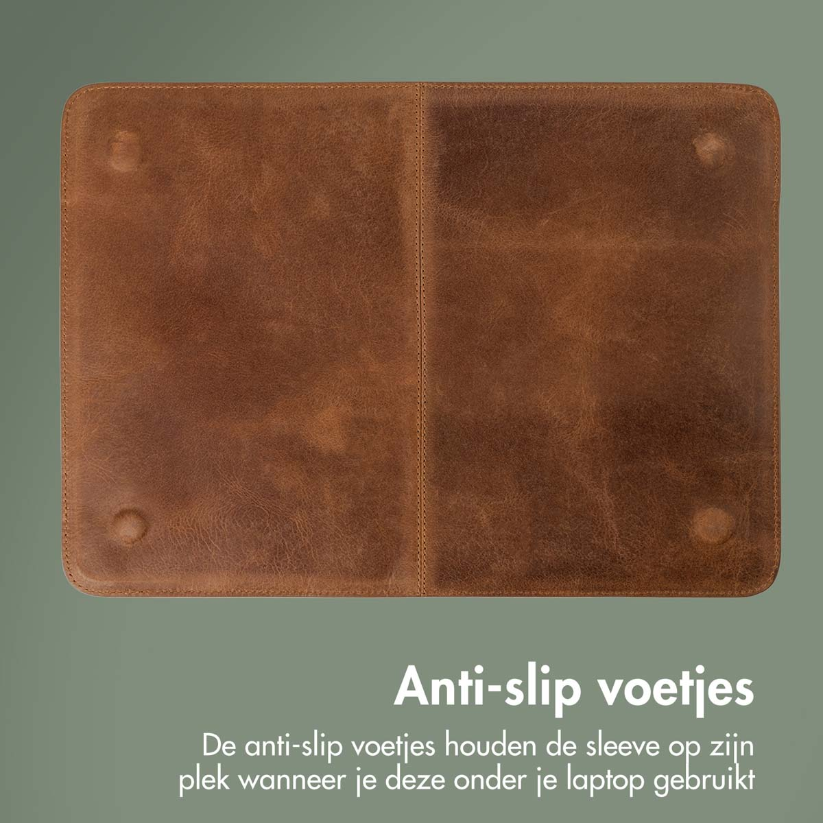Accezz Leather Laptop hoes MacBook 15 inch - Laptopsleeve - Cognac
