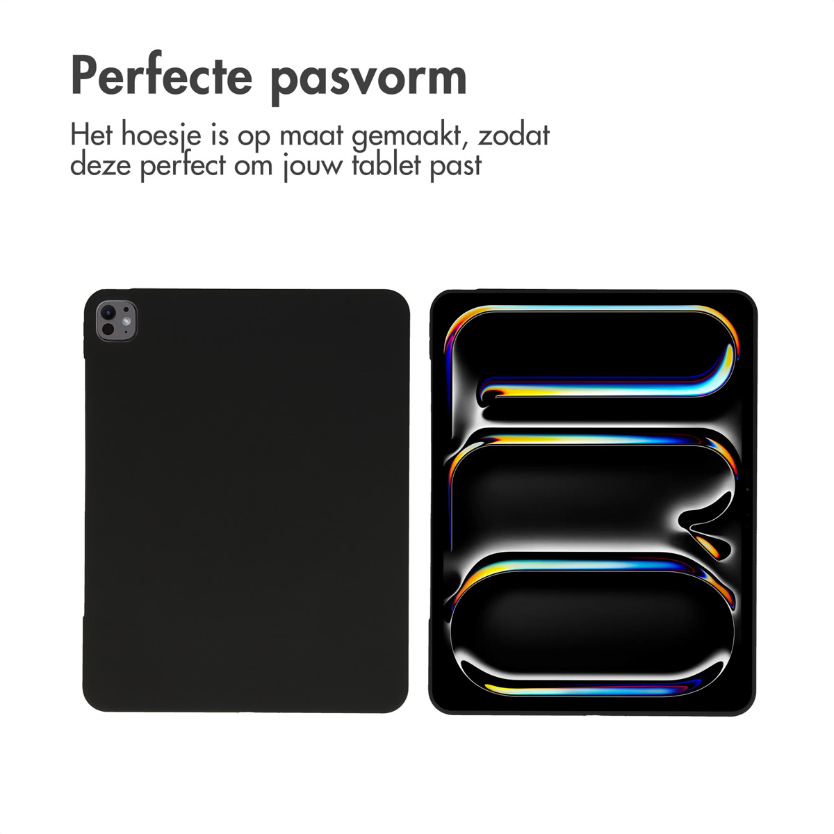 Accezz Liquid Silicone Backcover met penhouder Apple iPad Pro 13 (2024) M4 - Zwart