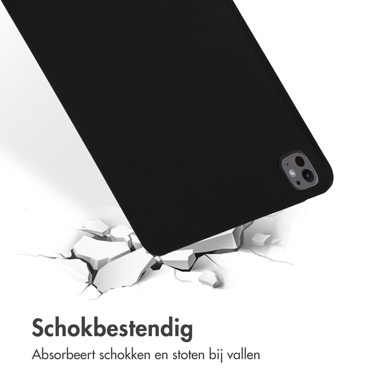 Accezz Liquid Silicone Backcover met penhouder Apple iPad Pro 13 (2024) M4 - Zwart