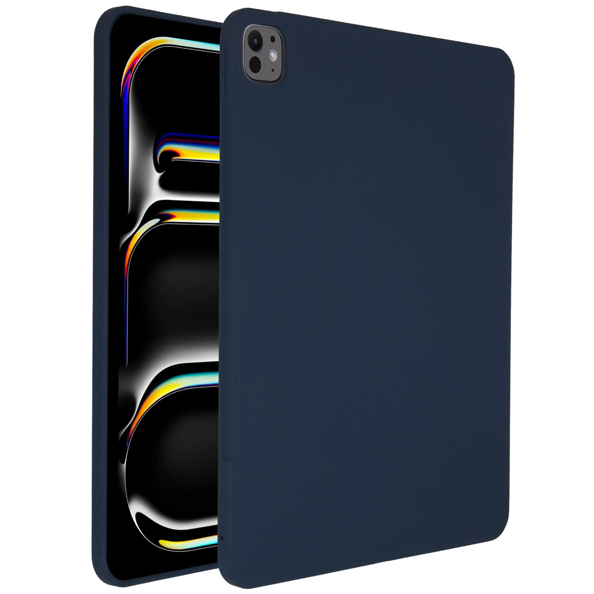 Accezz Liquid Silicone Backcover met penhouder Apple iPad Pro 13 (2024) M4 - Donkerblauw