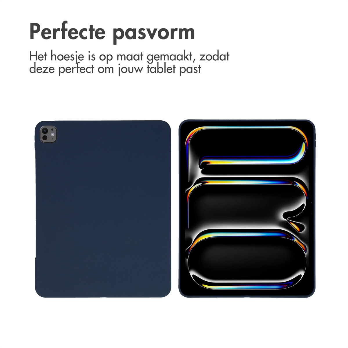 Accezz Liquid Silicone Backcover met penhouder Apple iPad Pro 13 (2024) M4 - Donkerblauw