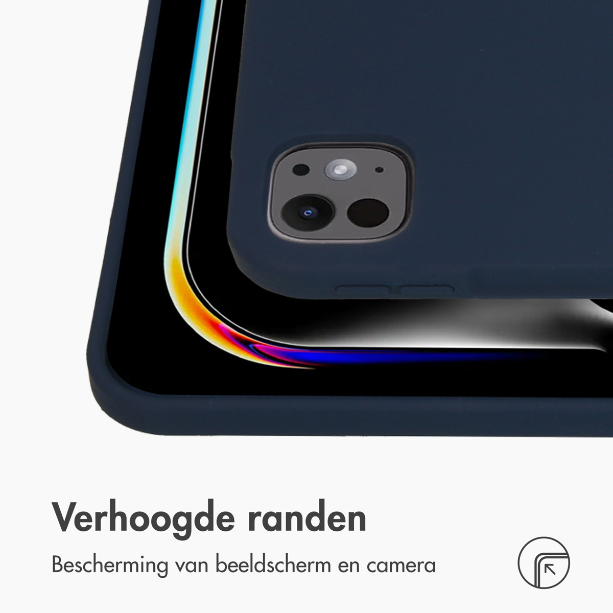 Accezz Liquid Silicone Backcover met penhouder Apple iPad Pro 13 (2024) M4 - Donkerblauw