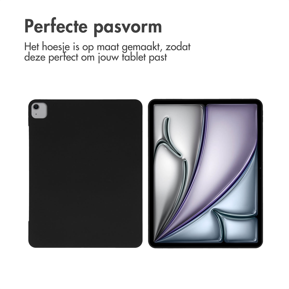 Accezz Liquid Silicone Backcover met penhouder Apple iPad Air 13 inch (2025) M3 / (2024) M2 - Zwart