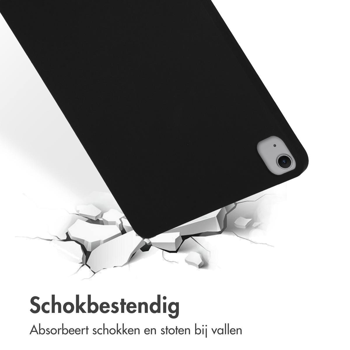 Accezz Liquid Silicone Backcover met penhouder Apple iPad Air 13 inch (2025) M3 / (2024) M2 - Zwart