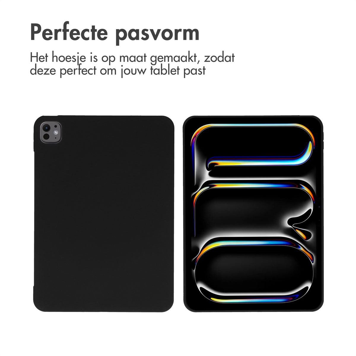 Accezz Liquid Silicone Backcover met penhouder Apple iPad Pro 11 (2024) M4 - Zwart