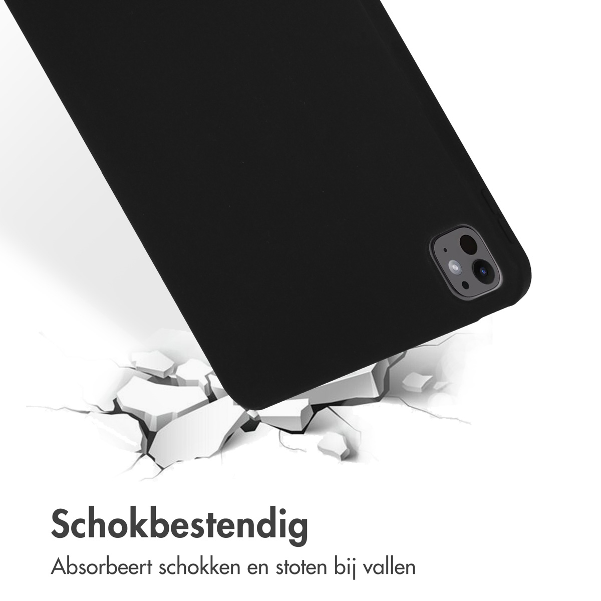 Accezz Liquid Silicone Backcover met penhouder Apple iPad Pro 11 (2024) M4 - Zwart