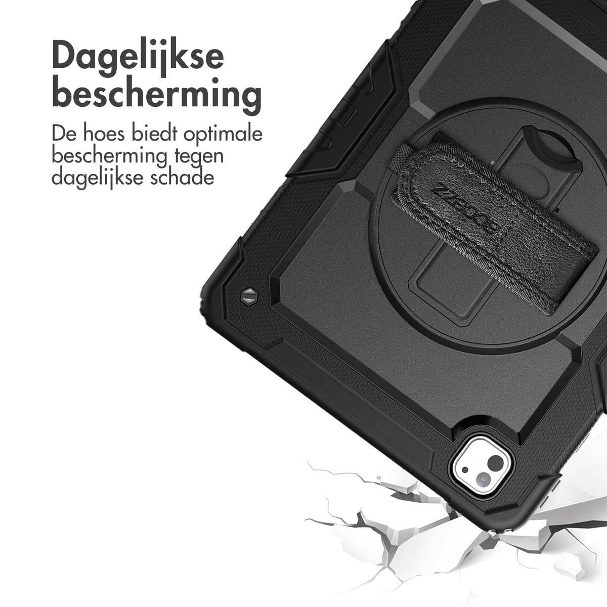 Accezz Rugged Backcover met schouderstrap Apple iPad Pro 13 (2024) M4 - Zwart