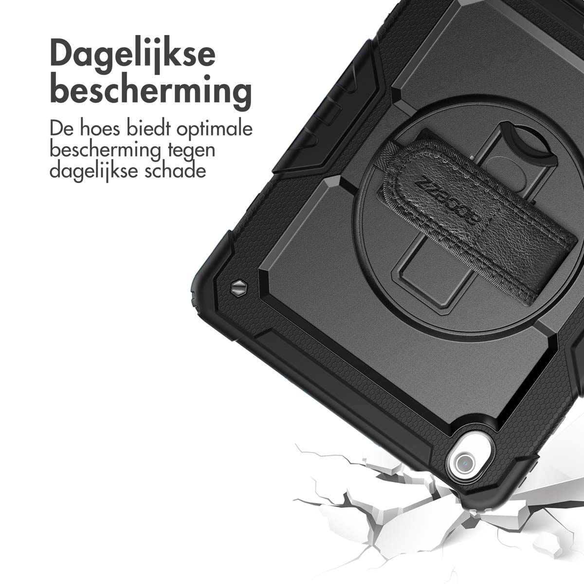 Accezz Rugged Backcover met schouderstrap Apple iPad Air 13 inch (2025) M3 / (2024) M2 - Zwart
