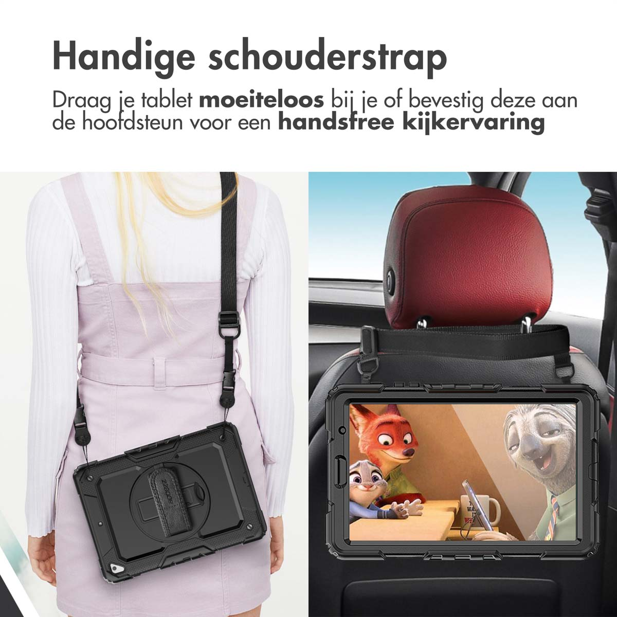 Accezz Rugged Backcover met schouderstrap Apple iPad Air 11 inch (2025) M3 / (2024) M2 - Zwart