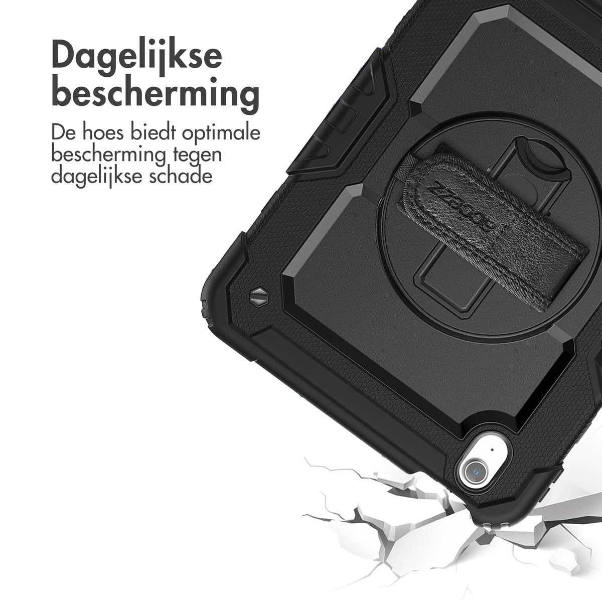 Accezz Rugged Backcover met schouderstrap Apple iPad Air 11 inch (2025) M3 / (2024) M2 - Zwart