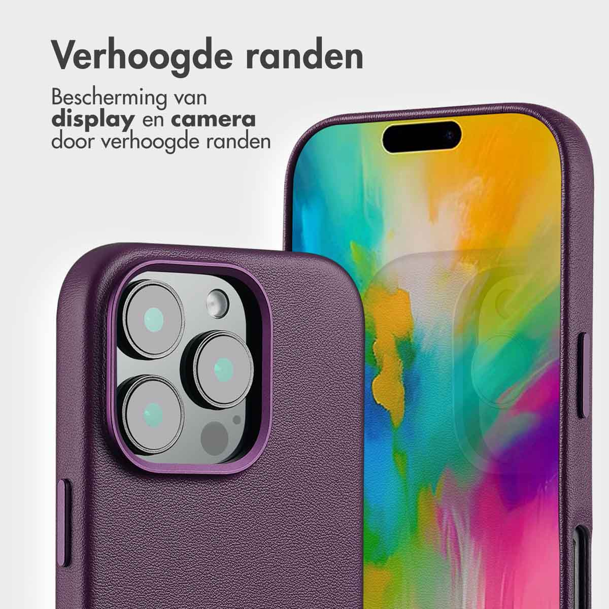 Accezz Leather Bookcase 2-in-1 met MagSafe Apple iPhone 16 Pro Max - Heath Purple