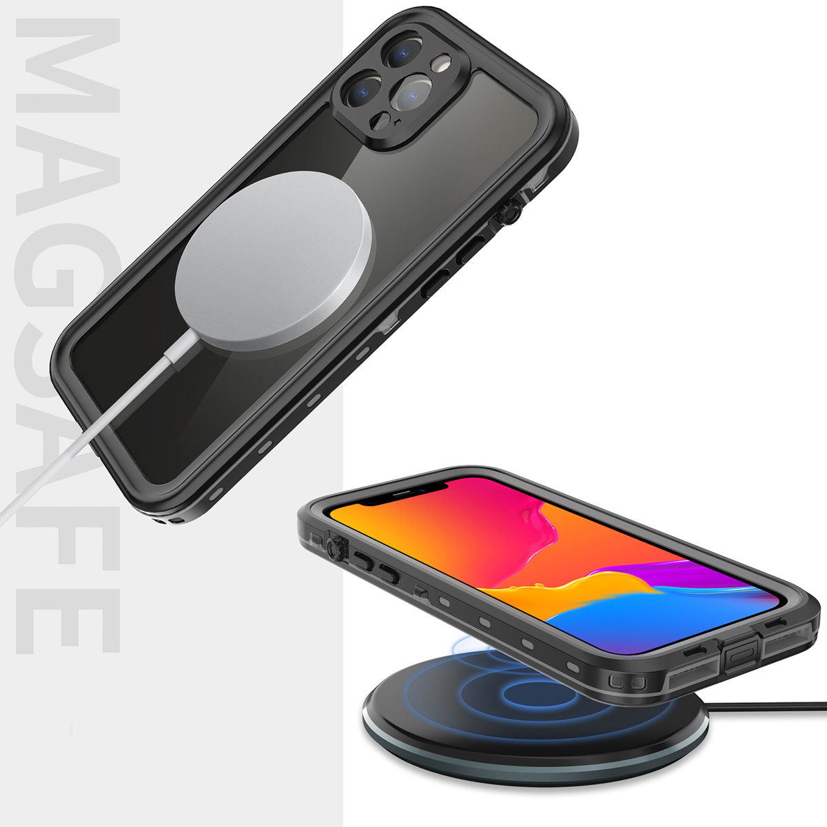 Redpepper Dot Plus Waterproof Backcover Apple iPhone 13 Pro Max - Zwart