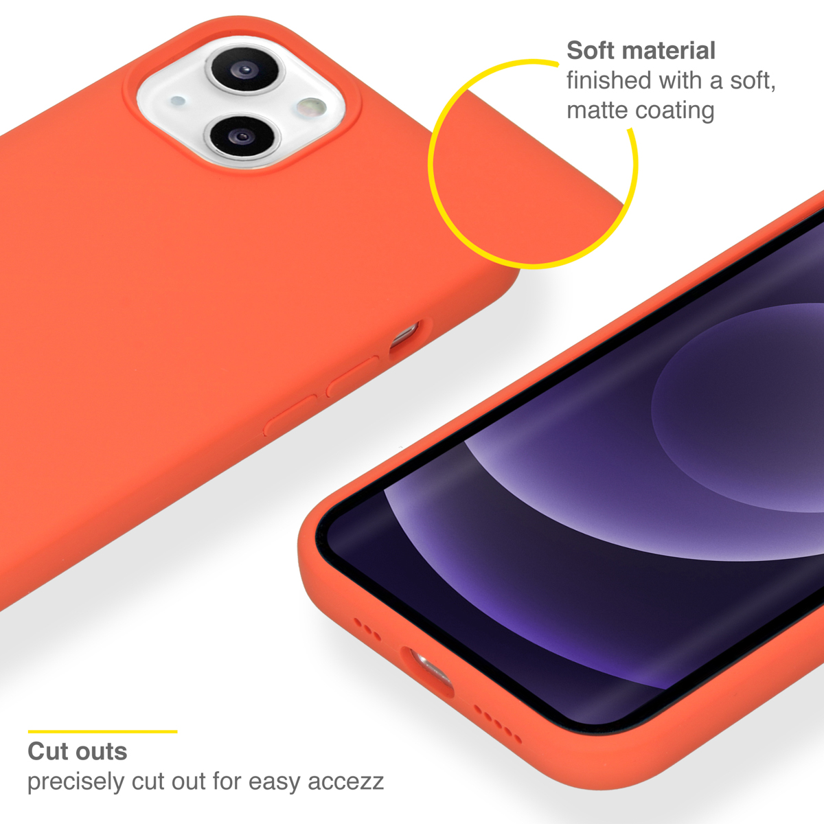 Accezz Liquid Silicone Backcover Apple iPhone 13 - Nectarine