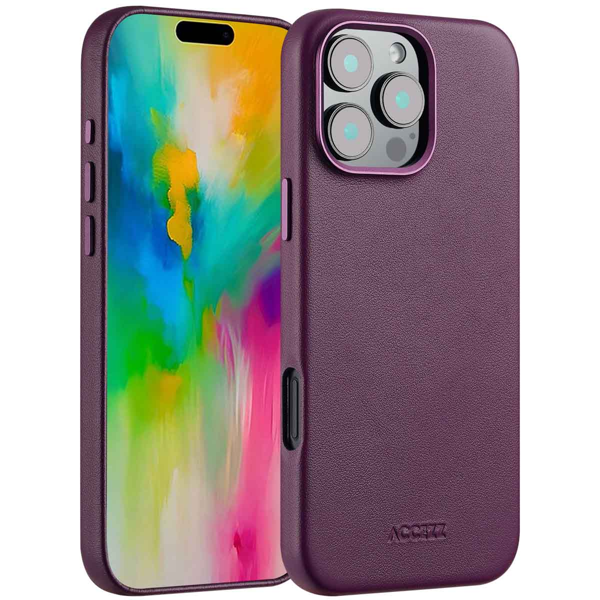 Accezz MagSafe Leather Backcover Apple iPhone 16 Pro Max - Heath Purple