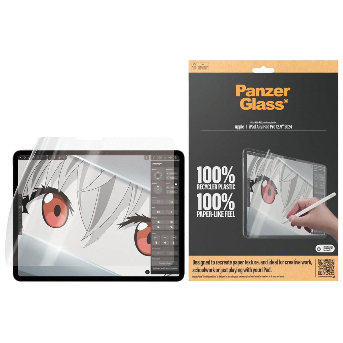 PanzerGlass GraphicPaper Ultra-Wide Fit Screenprotector Apple iPad Pro 13 (2024) M4 / Air 13 inch (2025) M3 / (2024) M2