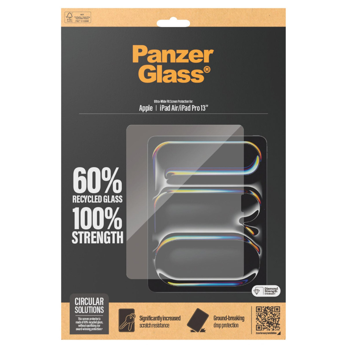 PanzerGlass Ultra Wide Fit Screenprotector Apple iPad Pro 13 (2024) M4 / Air 13 inch (2025) M3 / (2024) M2