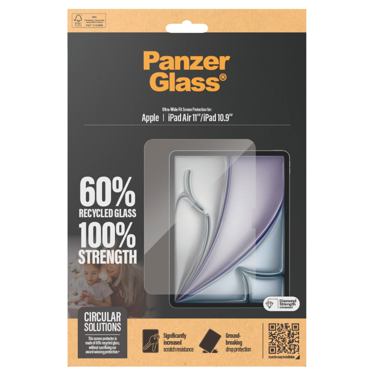 PanzerGlass Ultra Wide Fit Screenprotector Apple iPad Air 11 inch (2025) M3 / (2024) M2 / iPad 11 (2025) / iPad 10 (2022)