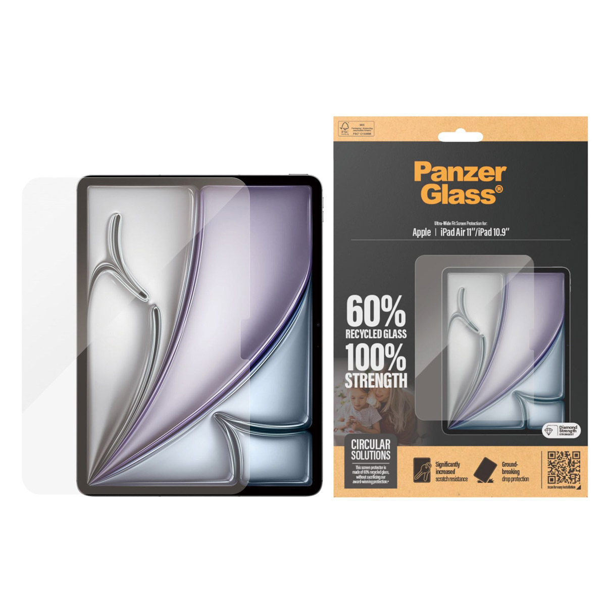 PanzerGlass Ultra Wide Fit Screenprotector Apple iPad Air 11 inch (2025) M3 / (2024) M2 / iPad 11 (2025) / iPad 10 (2022)