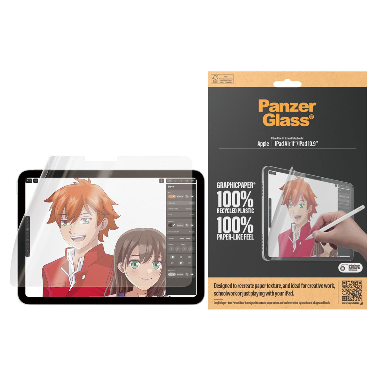 PanzerGlass GraphicPaper Ultra-Wide Fit Screenprotector Apple iPad Air 11 inch (2025) M3 / (2024) M2 / iPad 11 (2025) / iPad 10 (2022)