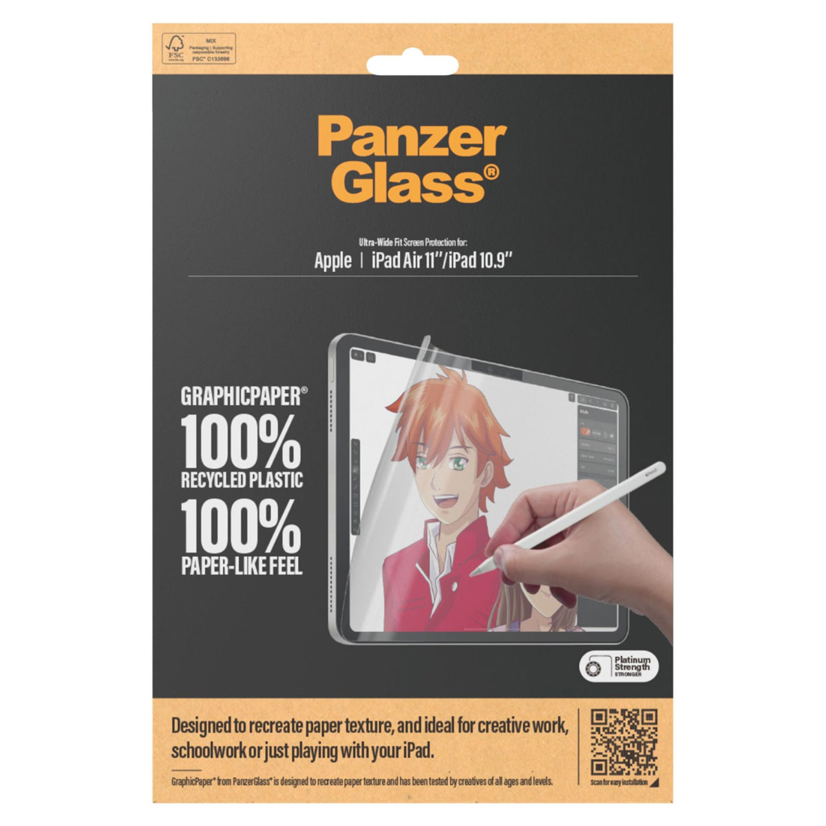 PanzerGlass GraphicPaper Ultra-Wide Fit Screenprotector Apple iPad Air 11 inch (2025) M3 / (2024) M2 / iPad 11 (2025) / iPad 10 (2022)