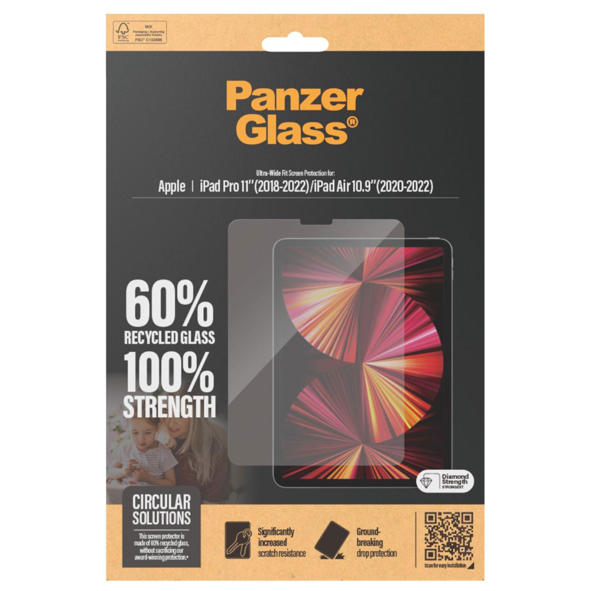 PanzerGlass Ultra Wide Fit Screenprotector Apple iPad Pro 11 (2018 - 2022) / Air 5 (2022) / Air 4 (2020)