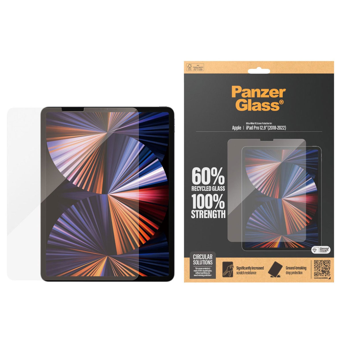 PanzerGlass Ultra Wide Fit Screenprotector Apple iPad Pro 12.9 (2022) / Pro 12.9 (2021)