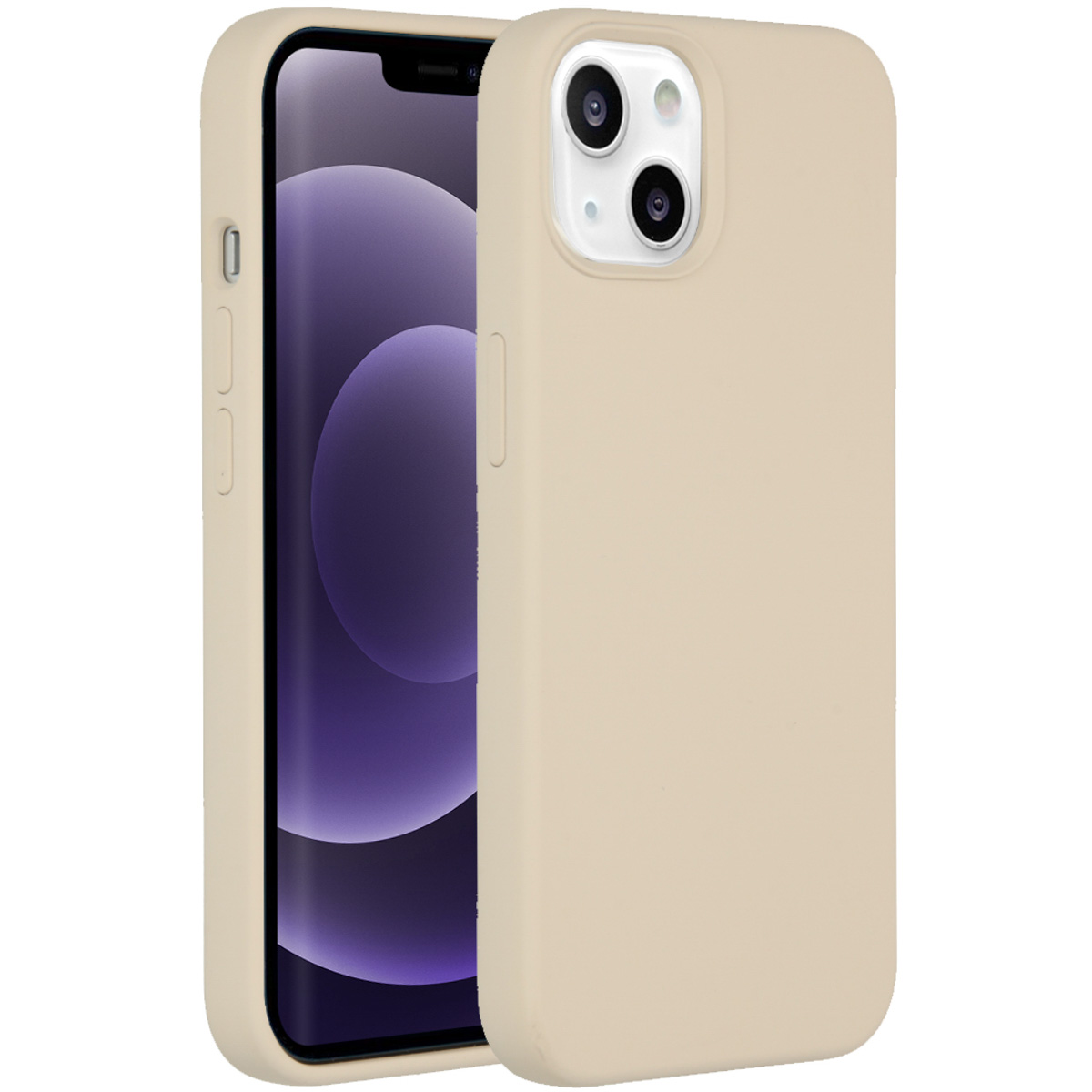 Accezz Liquid Silicone Backcover Apple iPhone 13 - Stone