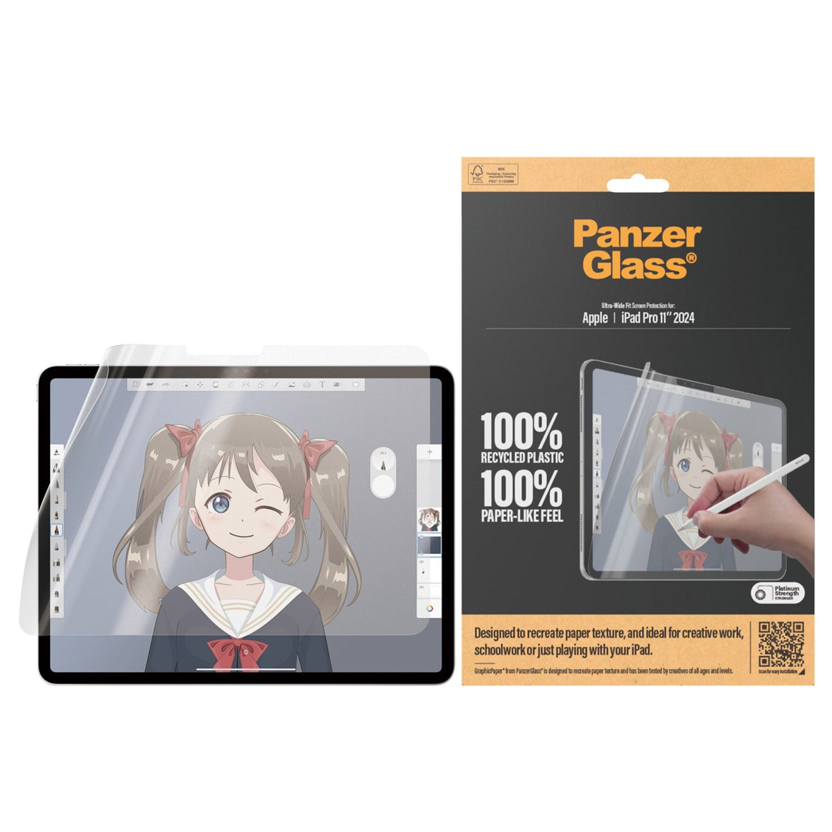 PanzerGlass GraphicPaper Ultra-Wide Fit Screenprotector Apple iPad Pro 11 (2024) M4